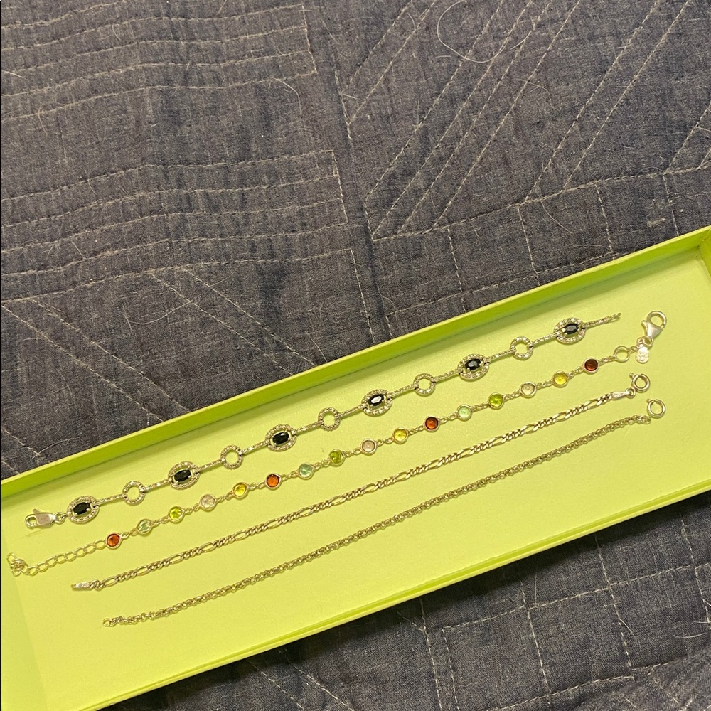 Sterling silver and Multicolor Gemstone Bracelets